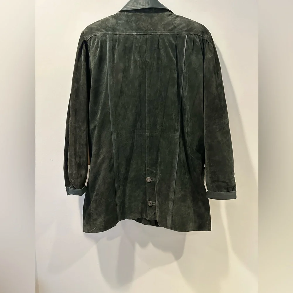 Naturel Women's Vintage Leather Jacket in Green - Picture 9 of 12